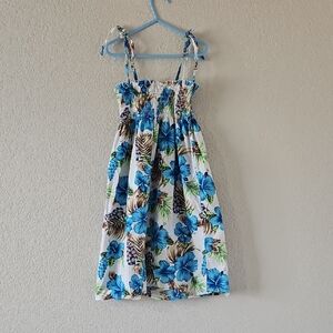 Floral Blue and White Kids Dress